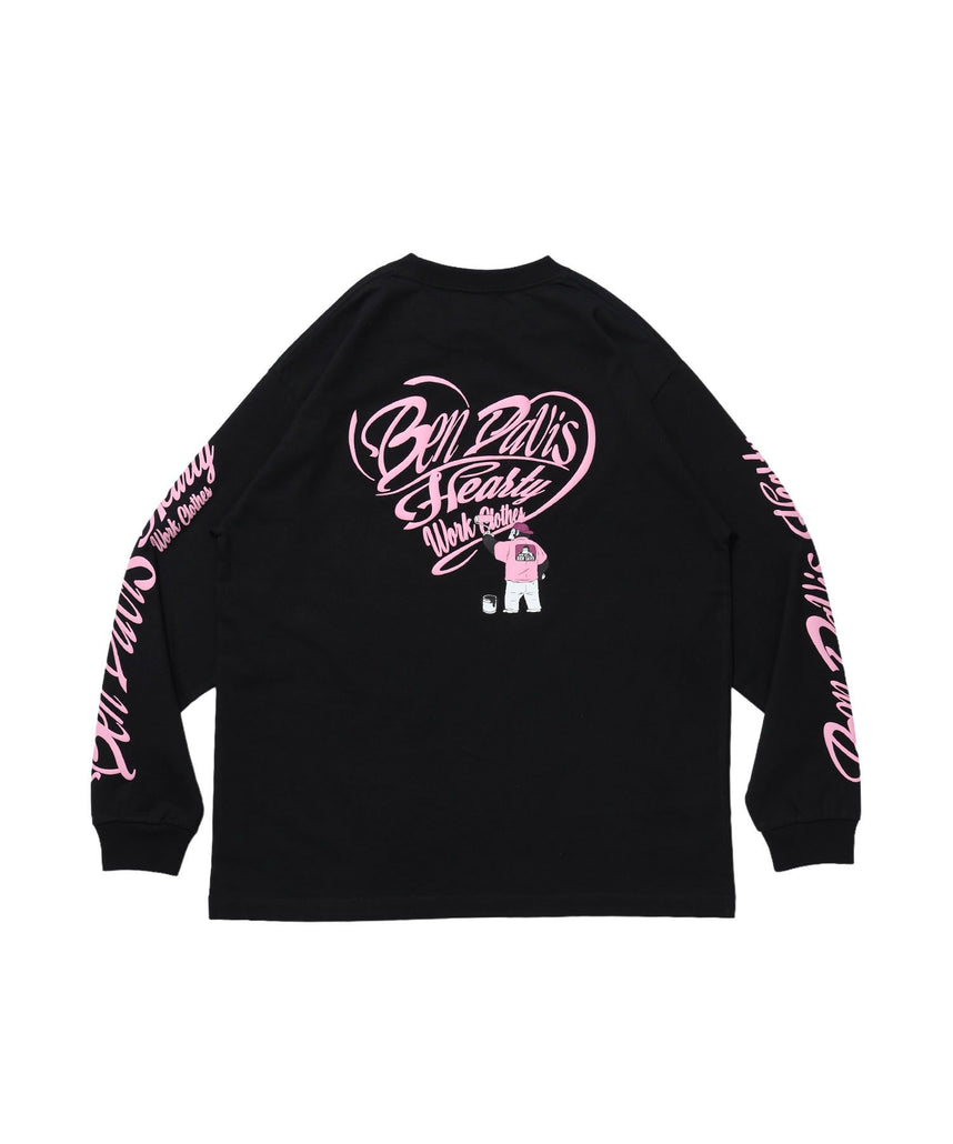 【BEN DAVIS（ベンデイビス）】GRAPHIC WIDE L/S TEE / ワイドシルエット グラフィック ロンT 長袖 ユニセックス ブラック