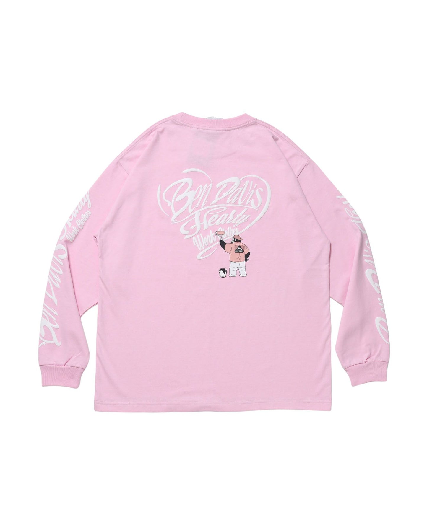 【BEN DAVIS（ベンデイビス）】GRAPHIC WIDE L/S TEE / ワイドシルエット グラフィック ロンT 長袖 ユニセックス ピンク