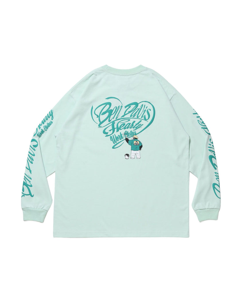 【BEN DAVIS（ベンデイビス）】GRAPHIC WIDE L/S TEE / ワイドシルエット グラフィック ロンT 長袖 ユニセックス ミント