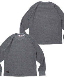WAFFLE L/S CREW / ワッフル クルーネック 長袖 ロンT ユニセックス グレー