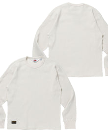 WAFFLE L/S CREW / ワッフル クルーネック 長袖 ロンT ユニセックス オフホワイト