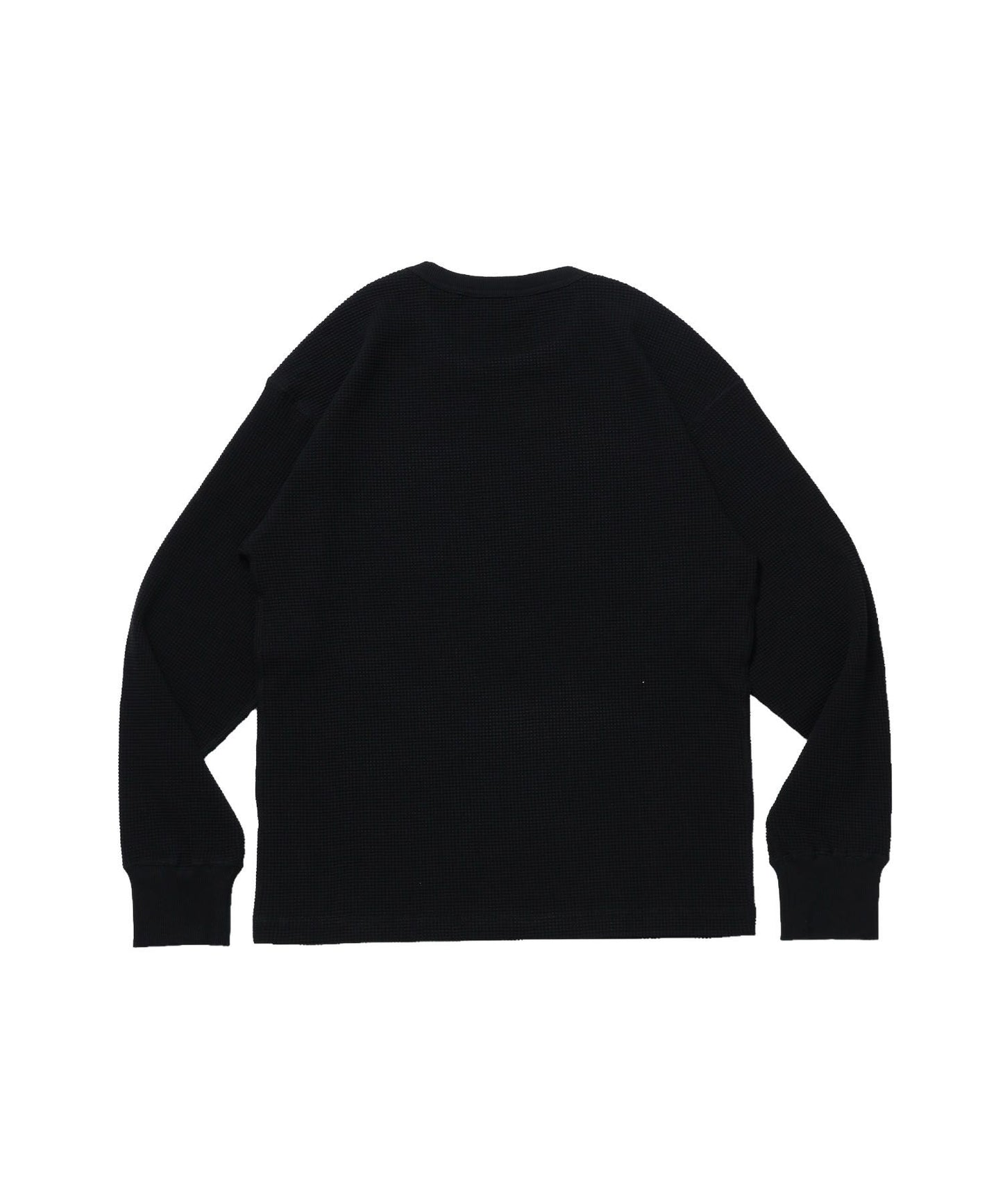 WAFFLE L/S CREW / ワッフル クルーネック 長袖 ロンT ユニセックス ブラック