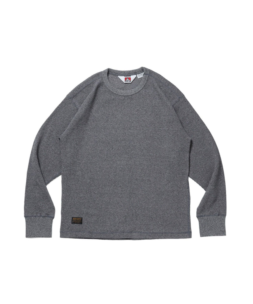 【BEN DAVIS（ベンデイビス）】WAFFLE L/S CREW / ワッフル クルーネック 長袖 ロンT ユニセックス グレー