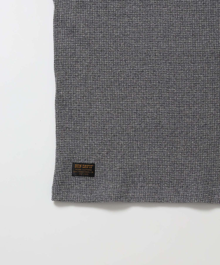 WAFFLE L/S CREW / ワッフル クルーネック 長袖 ロンT ユニセックス グレー