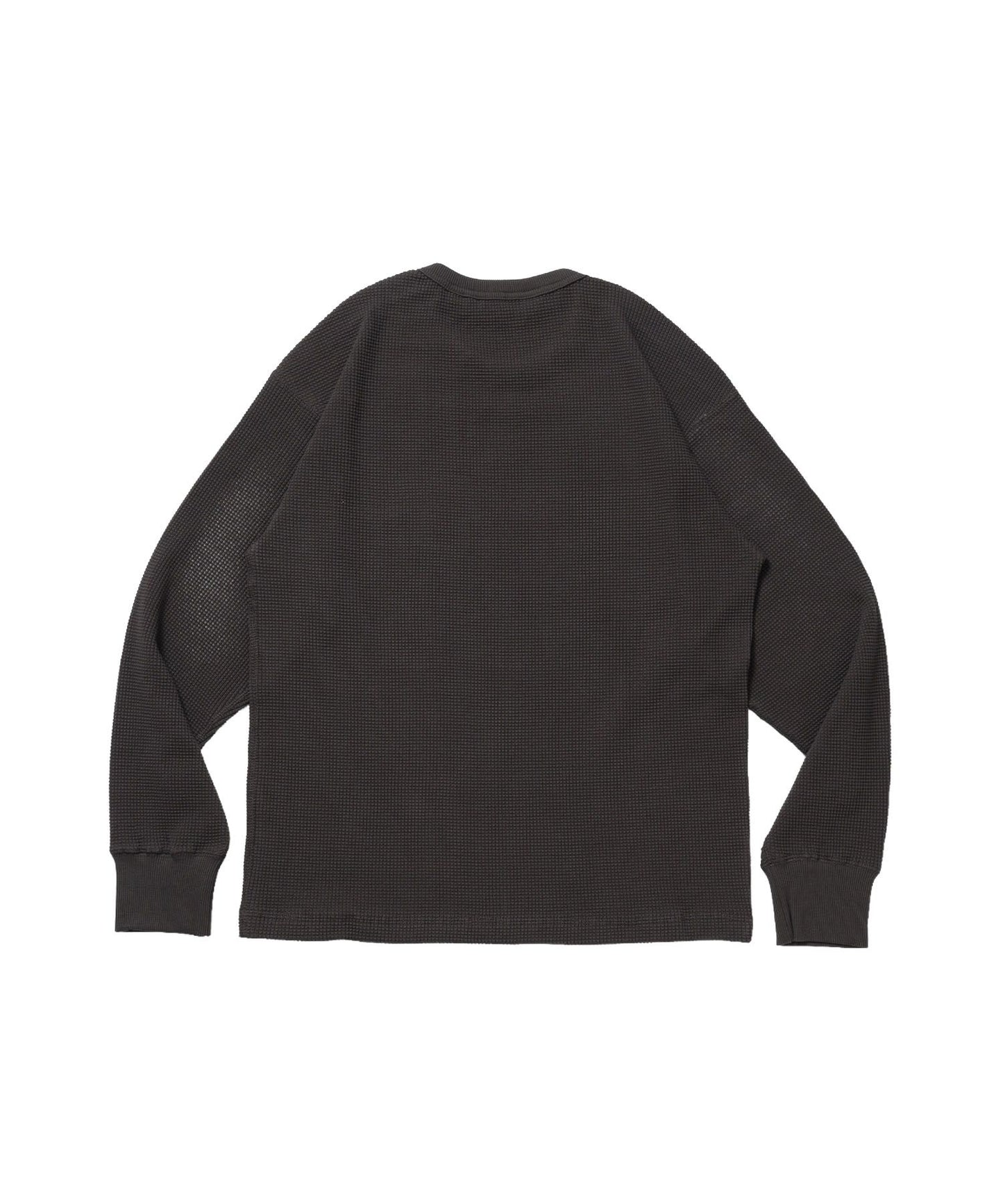 WAFFLE L/S CREW / ワッフル クルーネック 長袖 ロンT ユニセックス ダークブラウン