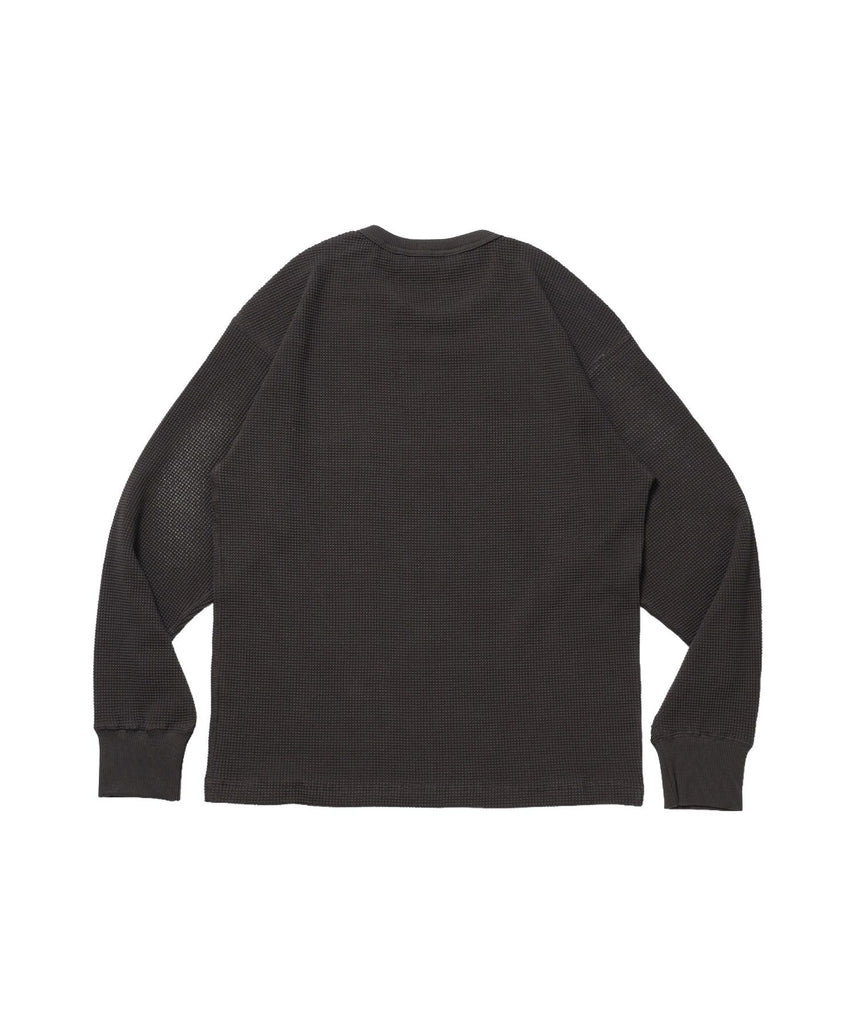 WAFFLE L/S CREW / ワッフル クルーネック 長袖 ロンT ユニセックス ダークブラウン