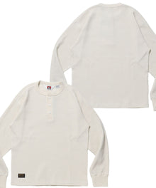 WAFFLE L/S HENLEY / ワッフル ヘンリーネック ロンT ユニセックス 長袖 サーマル オフホワイト
