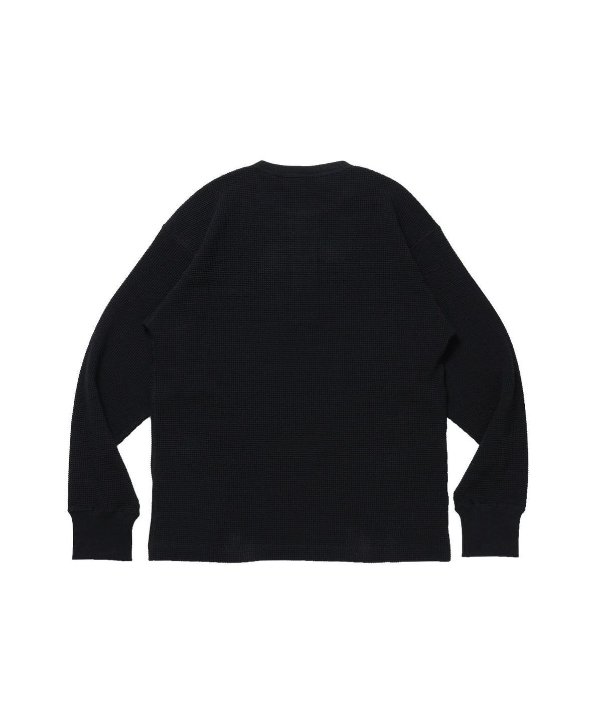 WAFFLE L/S HENLEY / ワッフル ヘンリーネック ロンT ユニセックス 長袖 サーマル ブラック