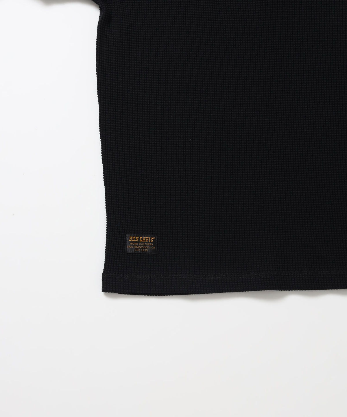 WAFFLE L/S HENLEY / ワッフル ヘンリーネック ロンT ユニセックス 長袖 サーマル ブラック