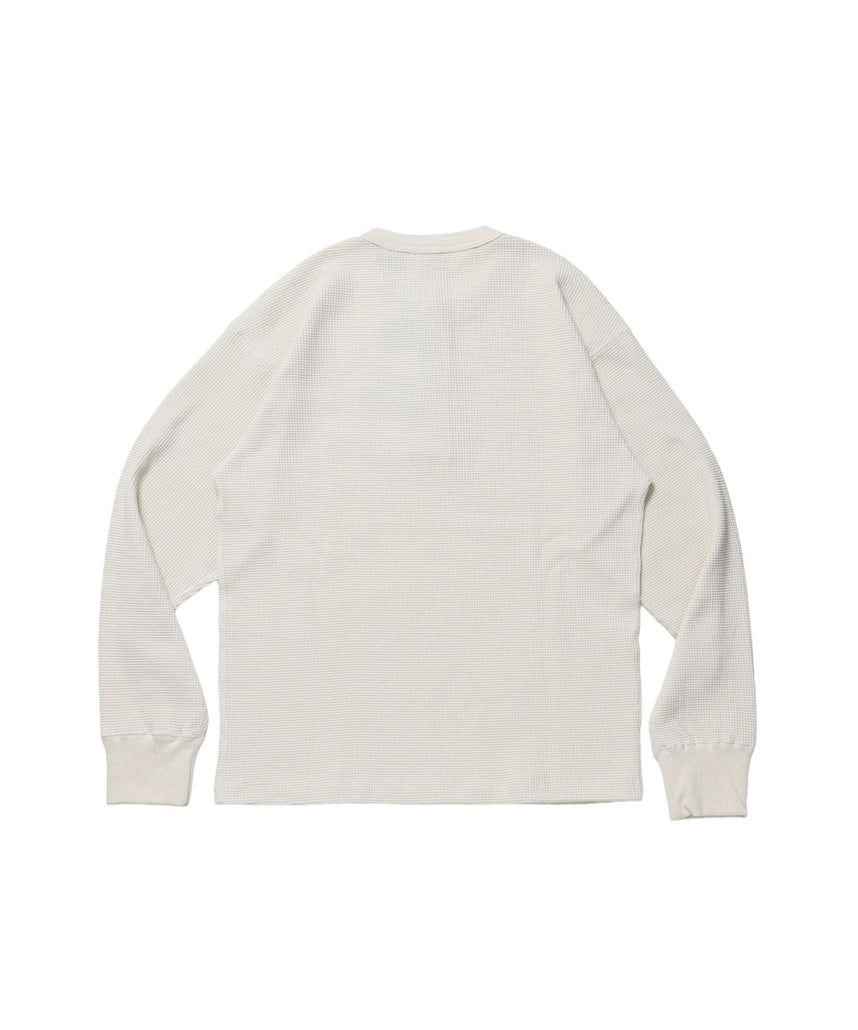 WAFFLE L/S HENLEY / ワッフル ヘンリーネック ロンT ユニセックス 長袖 サーマル オフホワイト