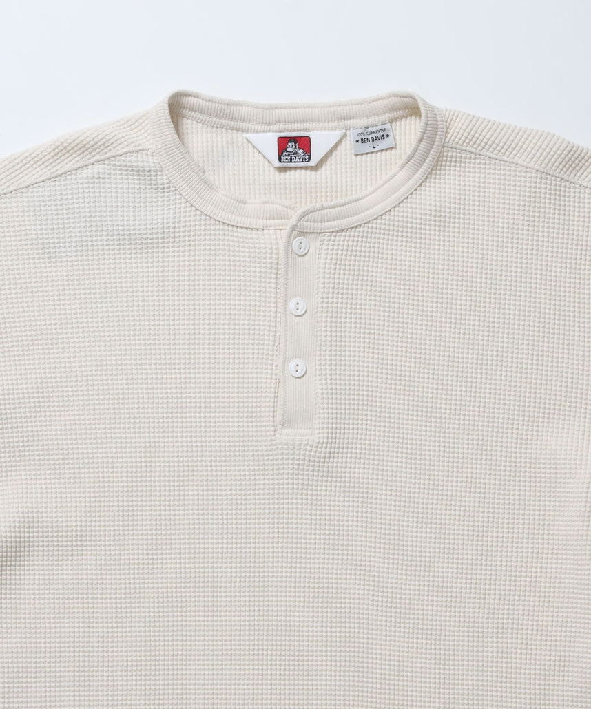 WAFFLE L/S HENLEY / ワッフル ヘンリーネック ロンT ユニセックス 長袖 サーマル オフホワイト