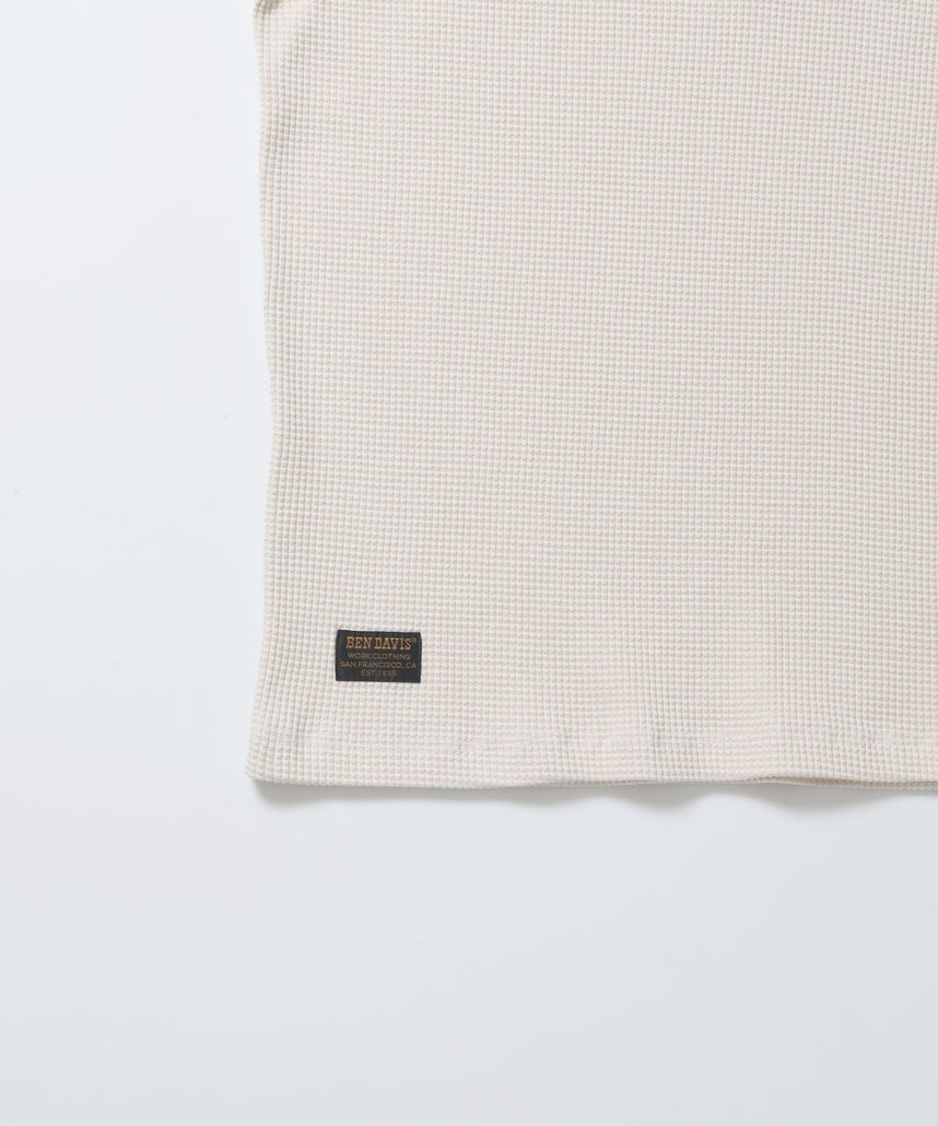 WAFFLE L/S HENLEY / ワッフル ヘンリーネック ロンT ユニセックス 長袖 サーマル オフホワイト