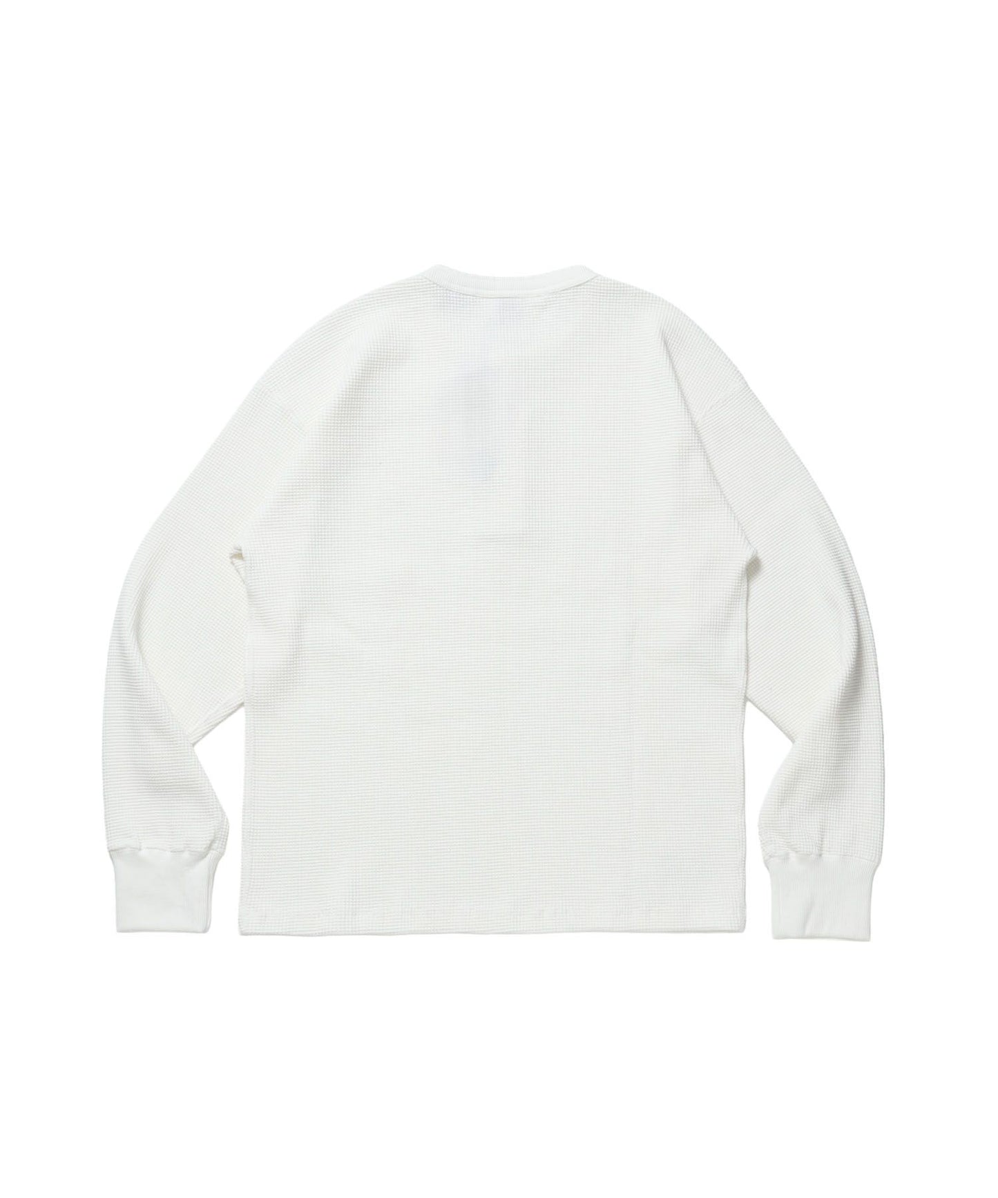 WAFFLE L/S HENLEY / ワッフル ヘンリーネック ロンT ユニセックス 長袖 サーマル ホワイト