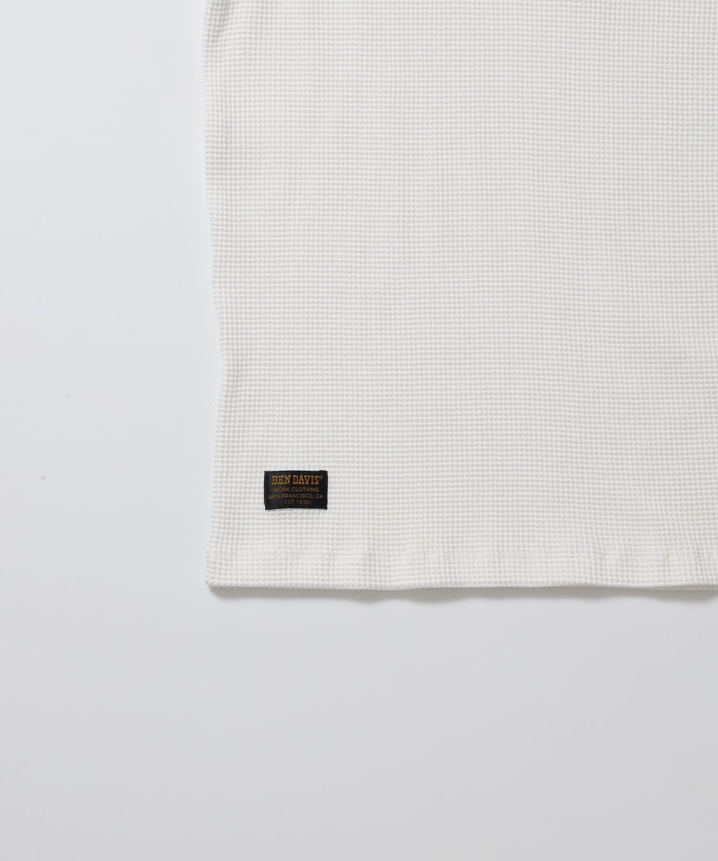 WAFFLE L/S HENLEY / ワッフル ヘンリーネック ロンT ユニセックス 長袖 サーマル ホワイト