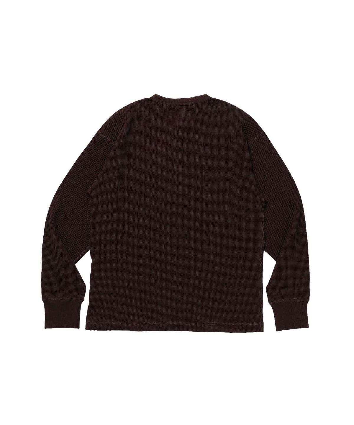WAFFLE L/S HENLEY / ワッフル ヘンリーネック ロンT ユニセックス 長袖 サーマル ブラウン
