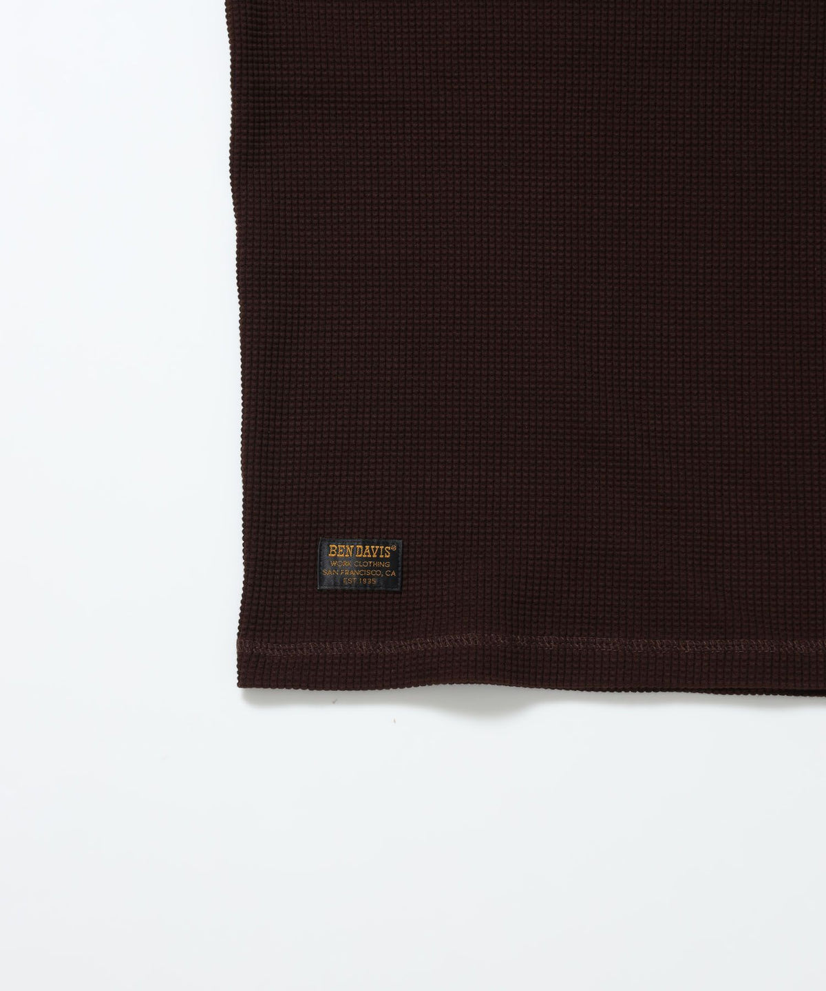 WAFFLE L/S HENLEY / ワッフル ヘンリーネック ロンT ユニセックス 長袖 サーマル ブラウン