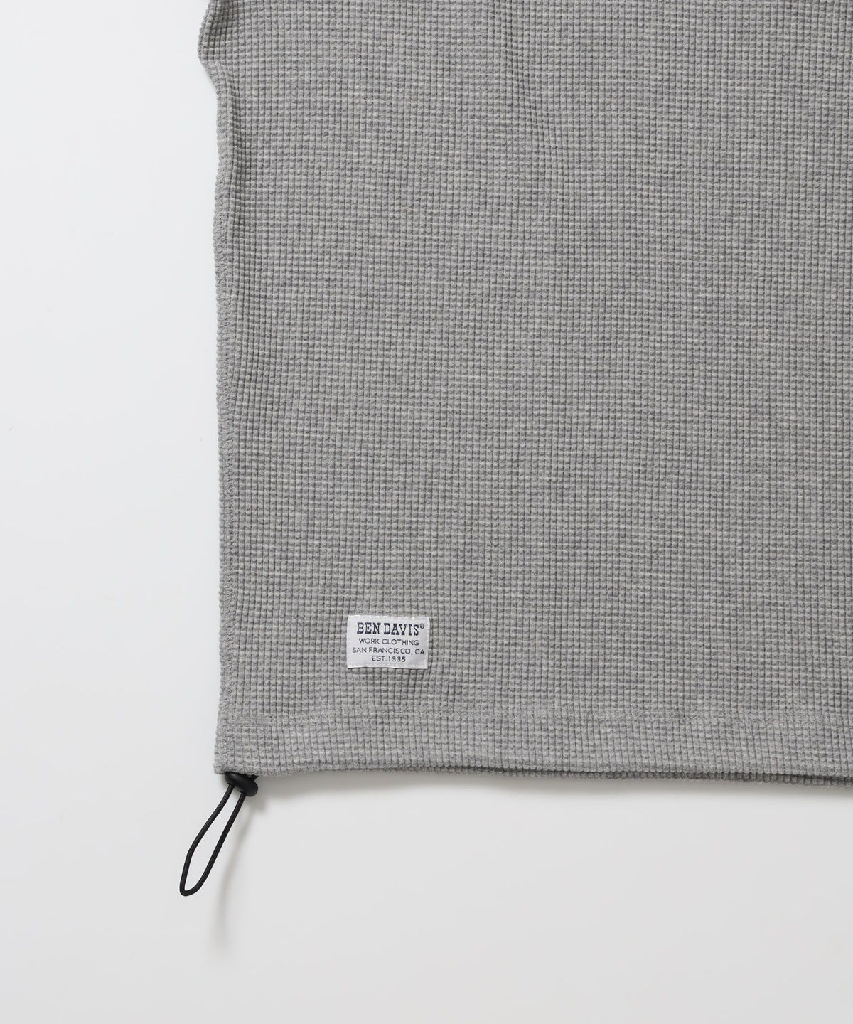 BIG WAFFLE HENLEY WIDE P/O / ワッフル ヘンリー ネック ワイドシルエット ロンT ユニセックス 長袖 ライトグレー