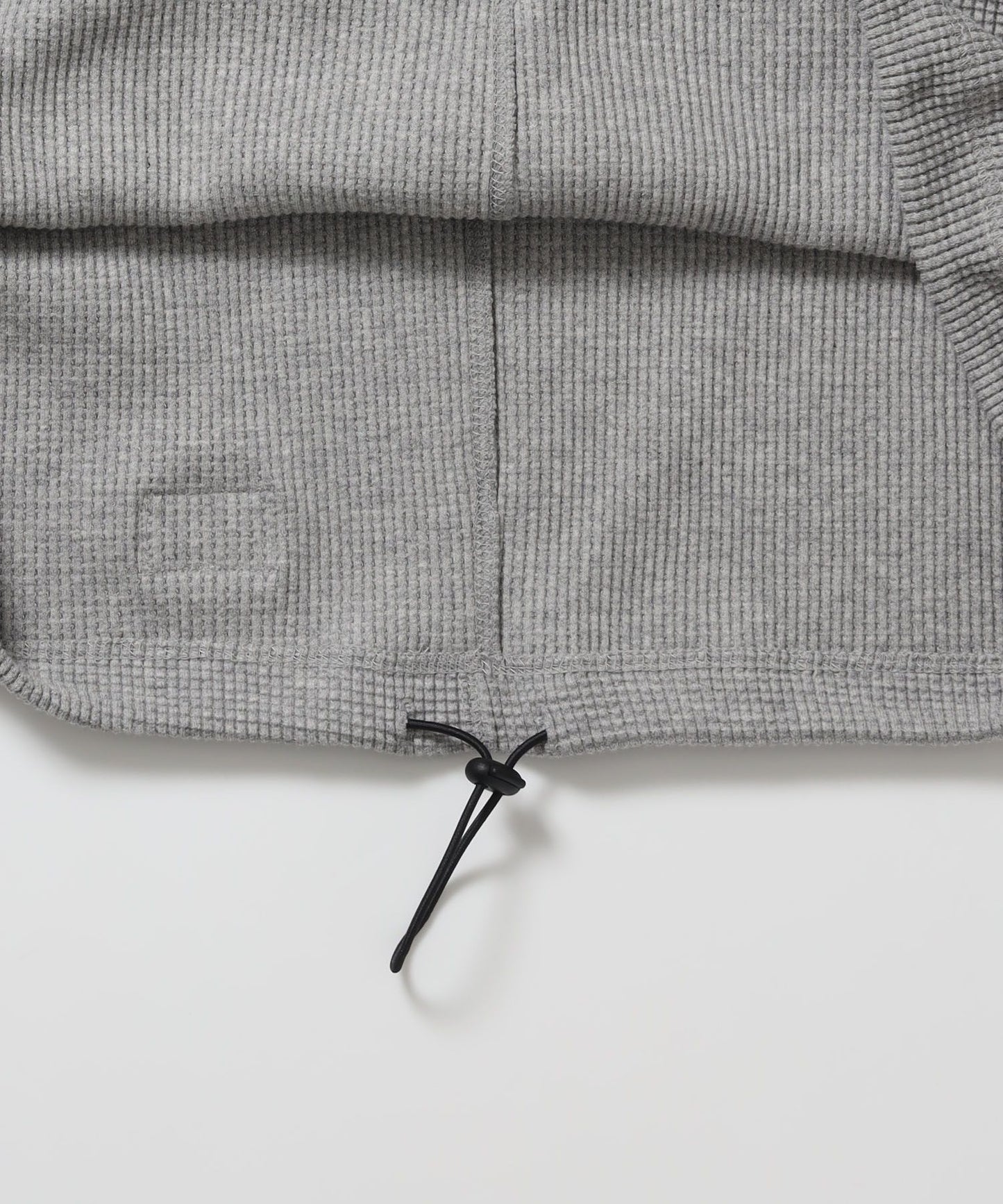 BIG WAFFLE HENLEY WIDE P/O / ワッフル ヘンリー ネック ワイドシルエット ロンT ユニセックス 長袖 ライトグレー