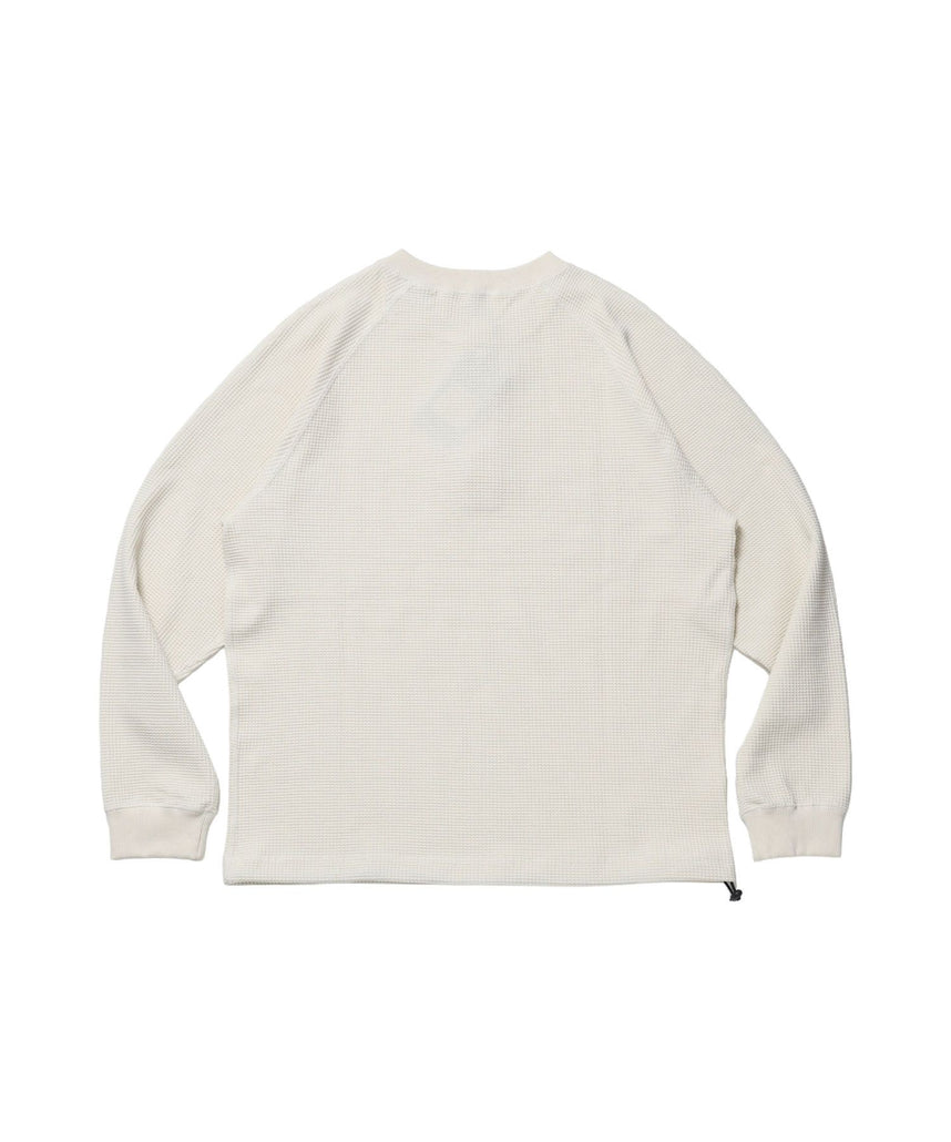 BIG WAFFLE HENLEY WIDE P/O / ワッフル ヘンリー ネック ワイドシルエット ロンT ユニセックス 長袖 オフホワイト