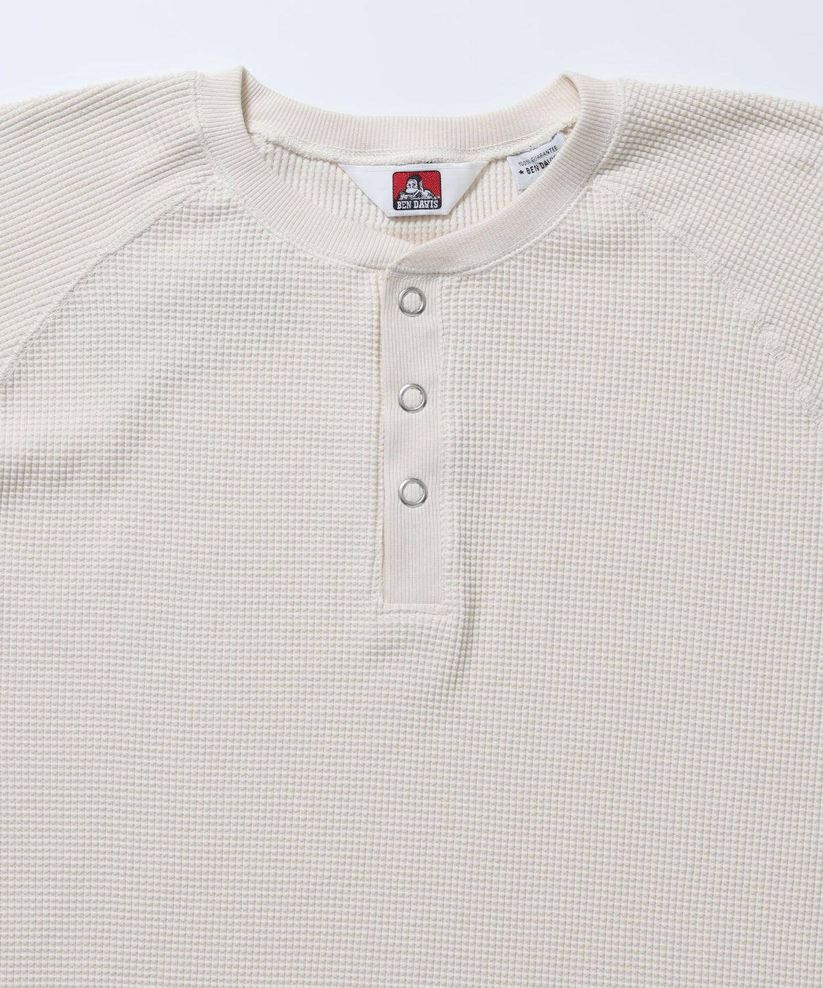 BIG WAFFLE HENLEY WIDE P/O / ワッフル ヘンリー ネック ワイドシルエット ロンT ユニセックス 長袖 オフホワイト