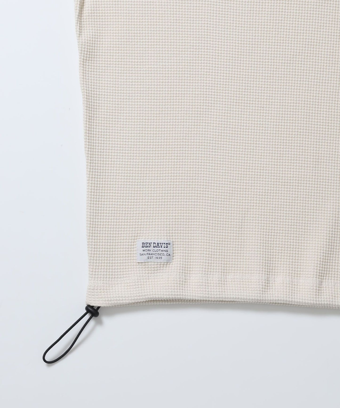 BIG WAFFLE HENLEY WIDE P/O / ワッフル ヘンリー ネック ワイドシルエット ロンT ユニセックス 長袖 オフホワイト
