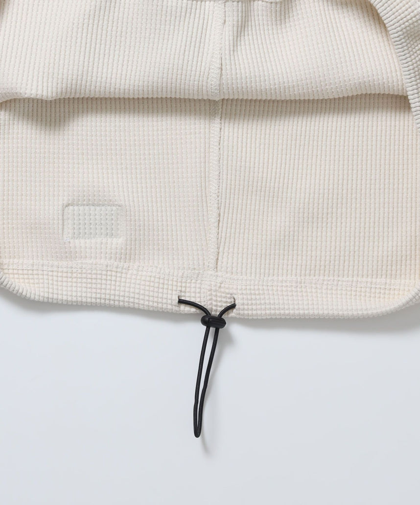 BIG WAFFLE HENLEY WIDE P/O / ワッフル ヘンリー ネック ワイドシルエット ロンT ユニセックス 長袖 オフホワイト
