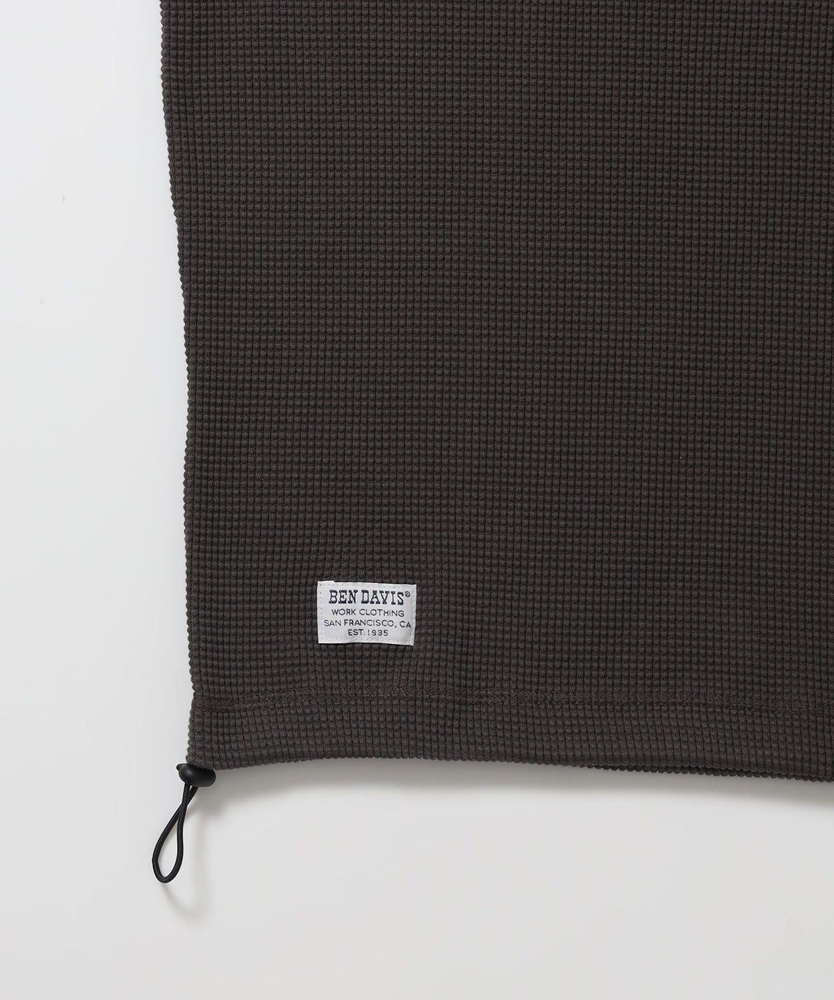 BIG WAFFLE HENLEY WIDE P/O / ワッフル ヘンリー ネック ワイドシルエット ロンT ユニセックス 長袖 ダークブラウン