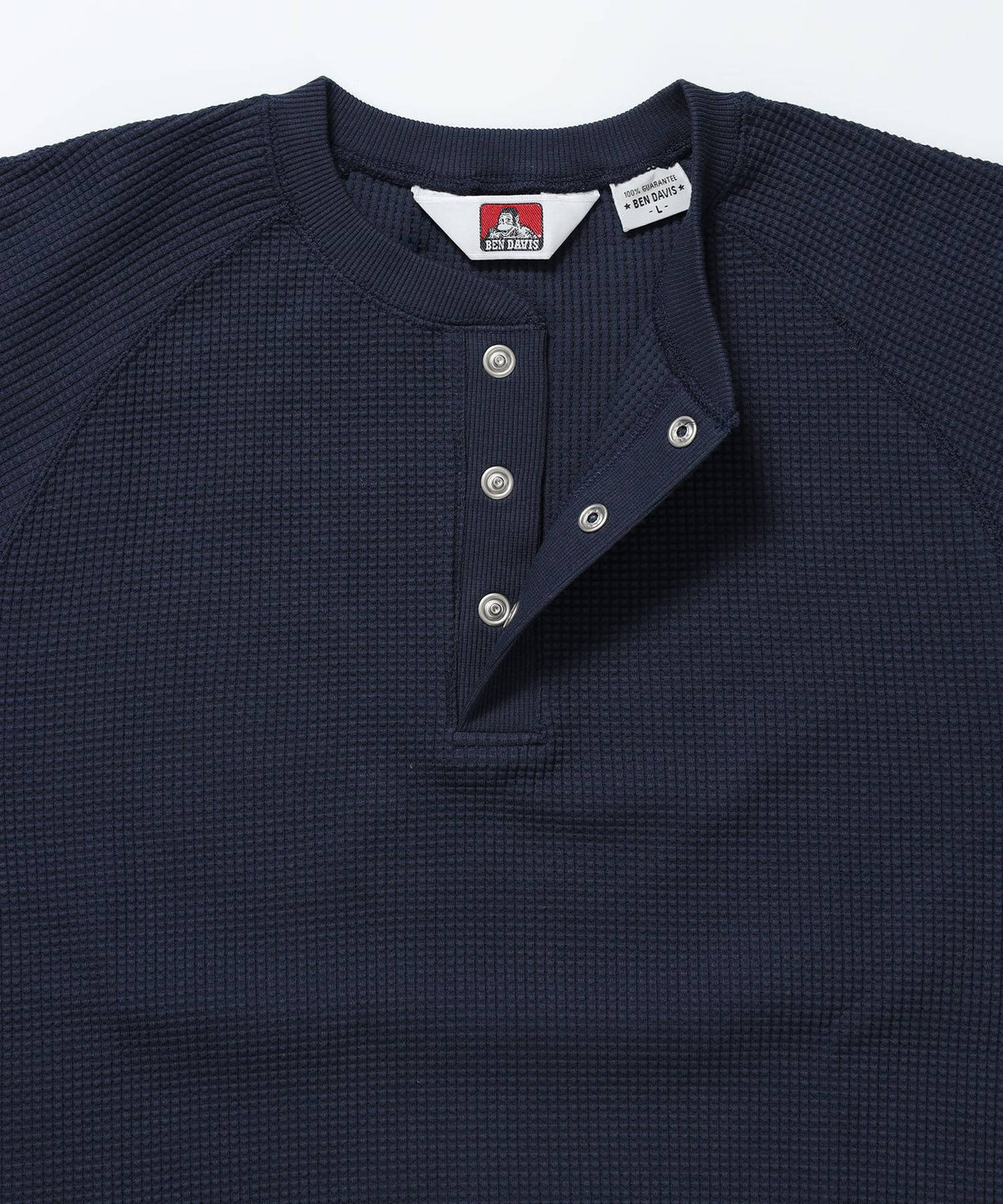 BIG WAFFLE HENLEY WIDE P/O / ワッフル ヘンリー ネック ワイドシルエット ロンT ユニセックス 長袖 ネイビー