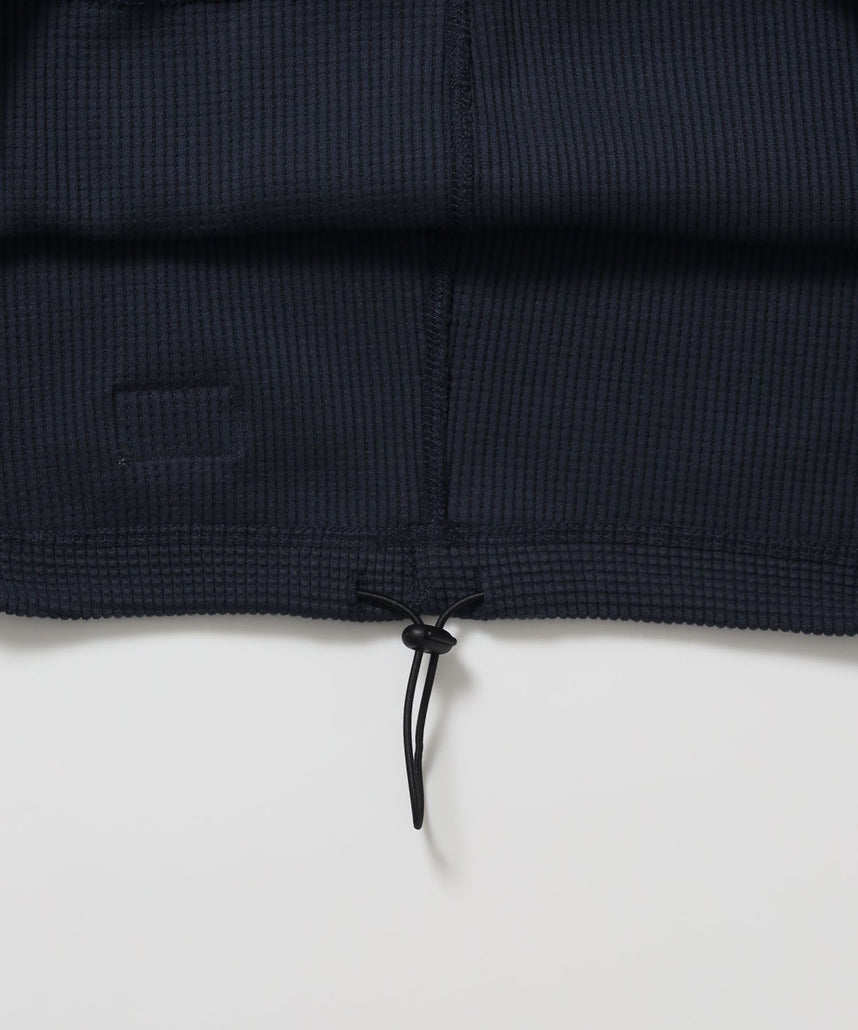 BIG WAFFLE HENLEY WIDE P/O / ワッフル ヘンリー ネック ワイドシルエット ロンT ユニセックス 長袖 ネイビー