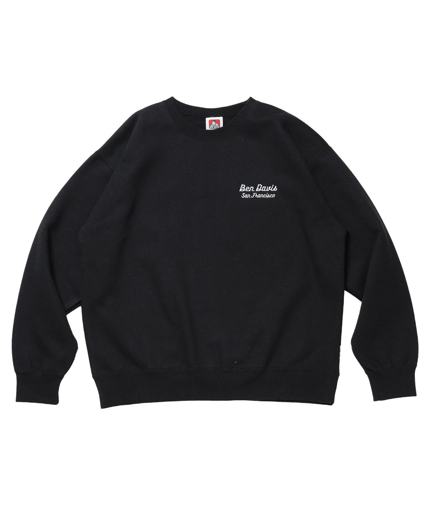 【BEN DAVIS（ベンデイビス）】Graphic Sweatshirt / スウェット クルーネック グラフィック 裏起毛 ユニセックス ブラック