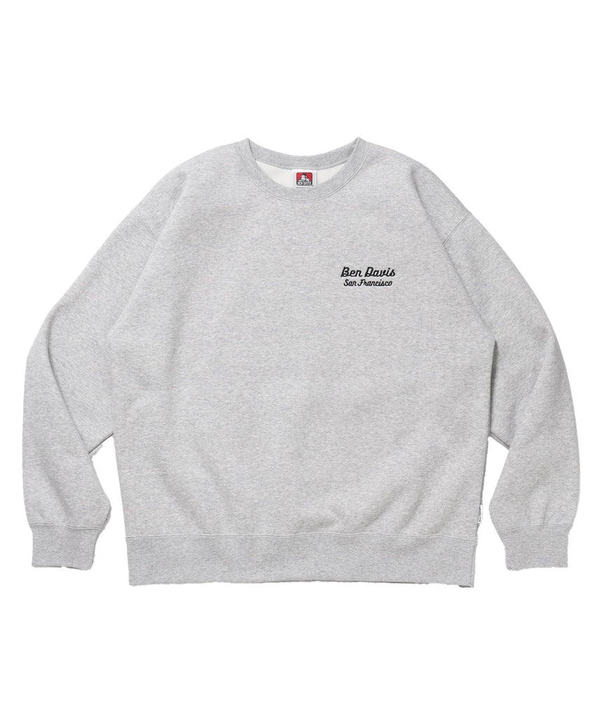 【BEN DAVIS（ベンデイビス）】Graphic Sweatshirt / スウェット クルーネック グラフィック 裏起毛 ユニセックス グレー