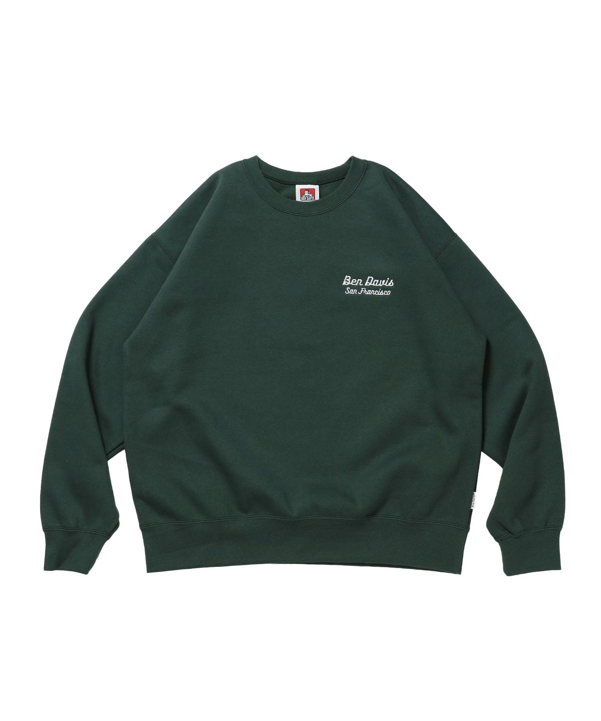 【BEN DAVIS（ベンデイビス）】Graphic Sweatshirt / スウェット クルーネック グラフィック 裏起毛 ユニセックス ダークグリーン