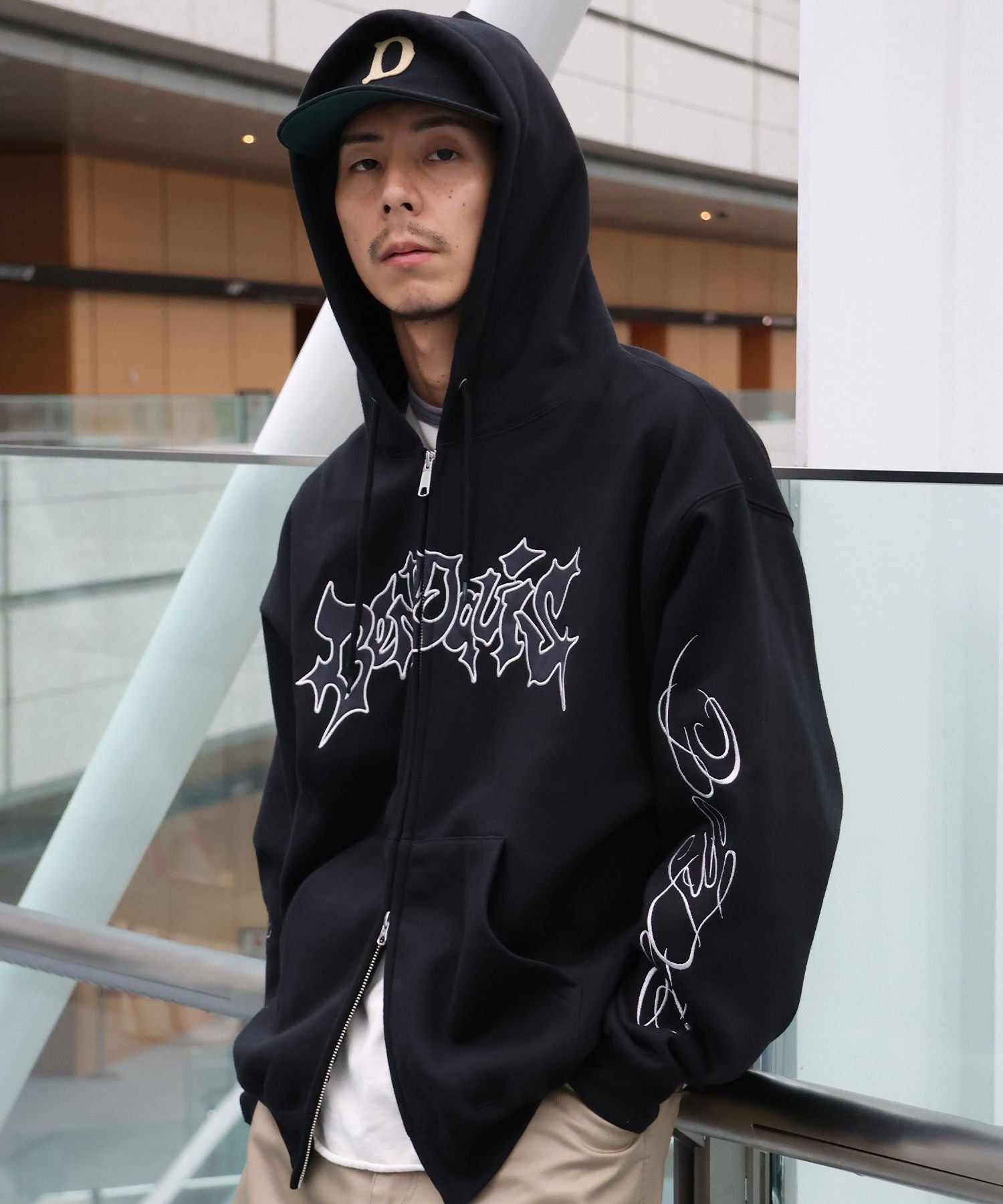 80s チャンピオンBENTLEY パーカー 鬼フェード ペンキ 雰囲気抜群 BEN DAVIS（ベンデイビス）】SPIKY LOGO ZIP HOODIE / ジップフーディ