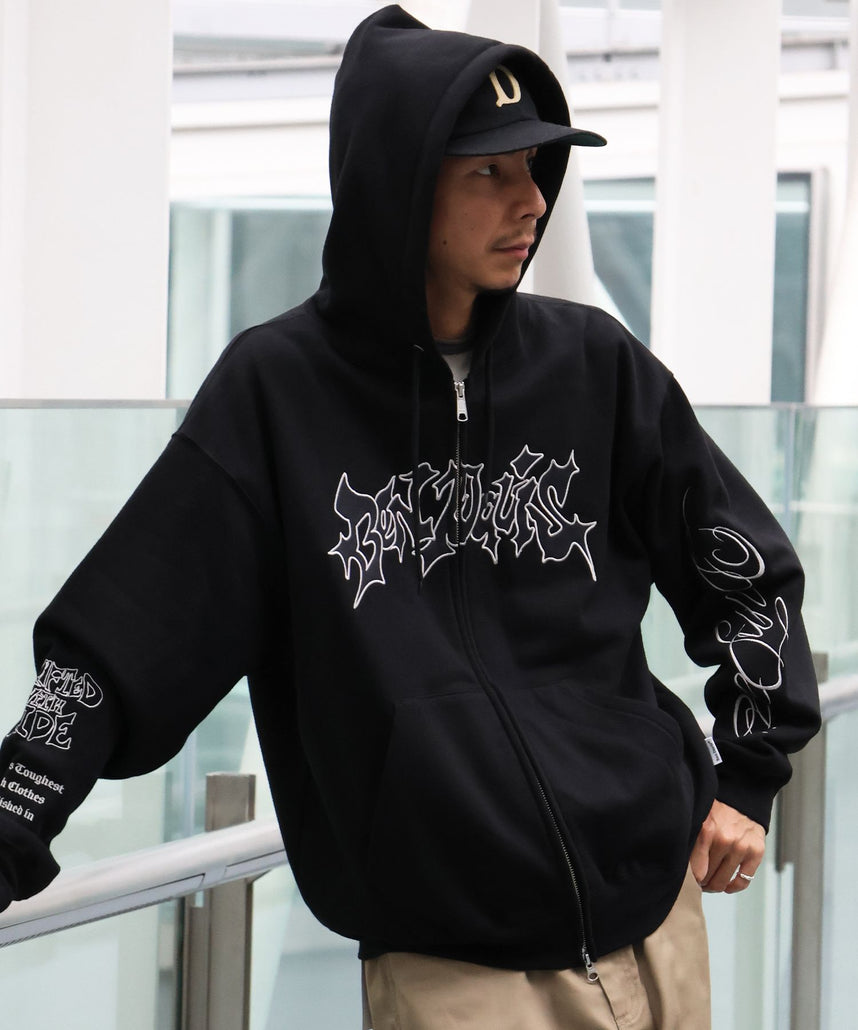 BEN DAVIS（ベンデイビス）】SPIKY LOGO ZIP HOODIE / ジップフーディ