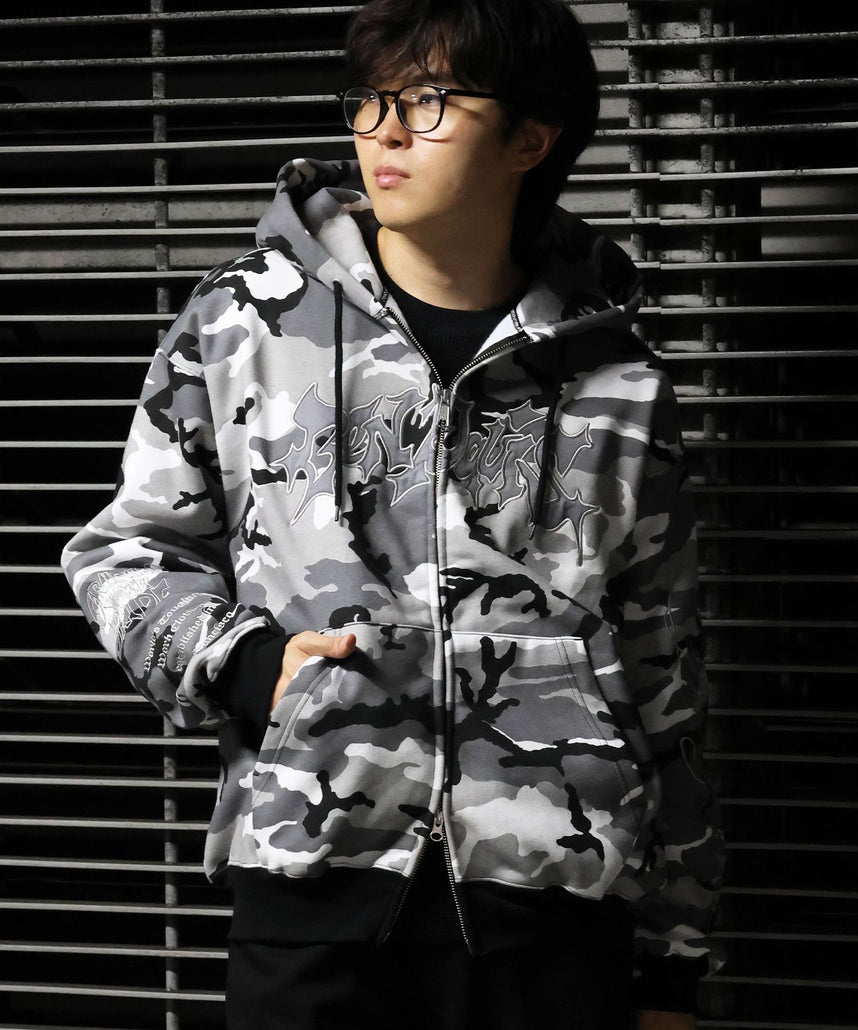 BEN DAVIS（ベンデイビス）】SPIKY LOGO ZIP HOODIE / ジップフーディ