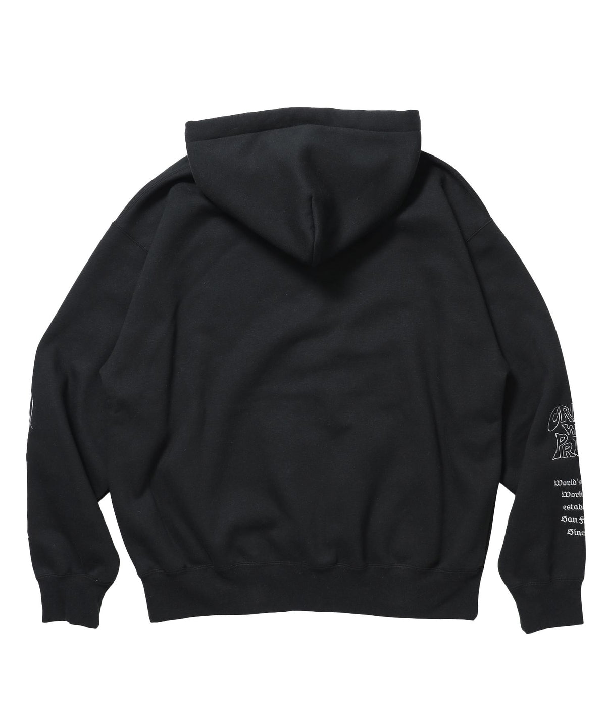 SPIKY LOGO ZIP HOODIE / ジップフーディ ツイルワッペン 刺繍 フロントロゴ 裏起毛 ストリート カジュアル ユニセックス