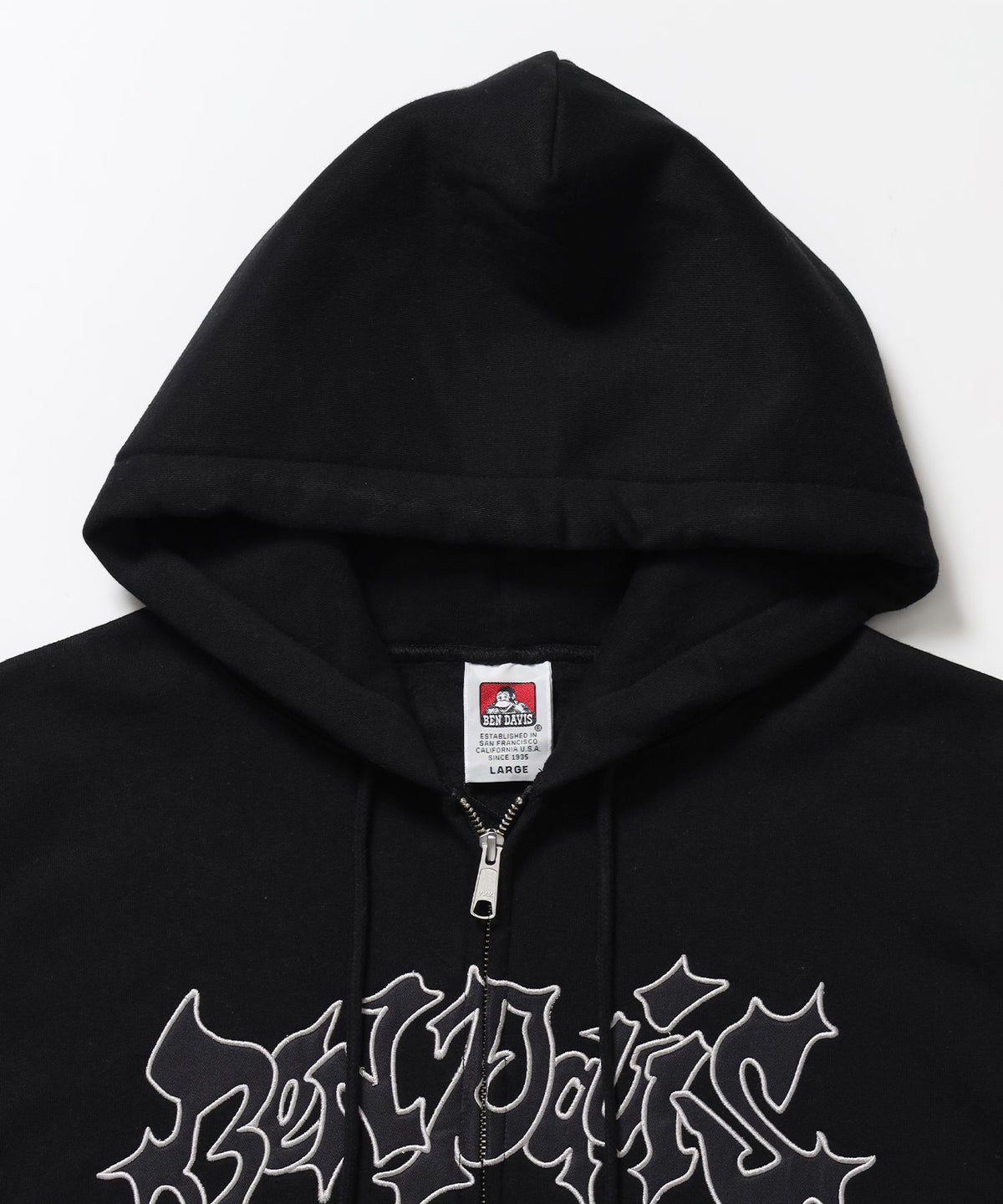SPIKY LOGO ZIP HOODIE / ジップフーディ ツイルワッペン 刺繍 フロントロゴ 裏起毛 ストリート カジュアル ユニセックス