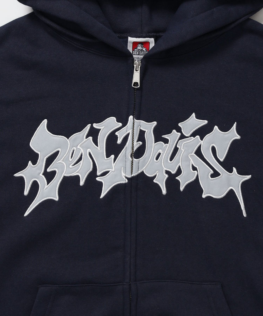 BEN DAVIS（ベンデイビス）】SPIKY LOGO ZIP HOODIE / ジップフーディ