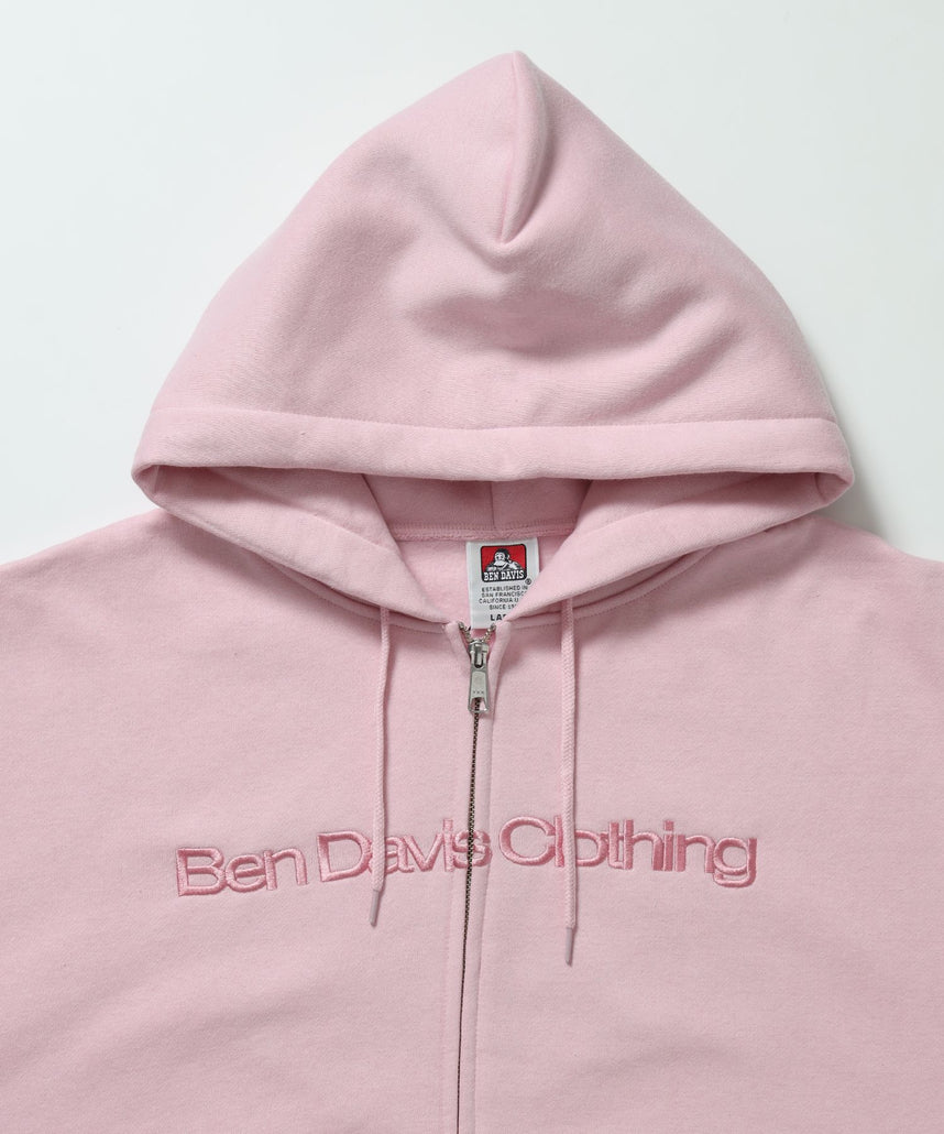 HEART CHENILLE ZIP HOODIE / ジップフーディ サガラ刺繍 ハートロゴ 裏起毛 フロント刺繍 カラフル ユニセックス ピンク