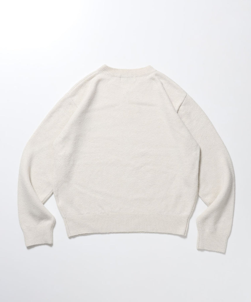 ウール混Vネックニット / ウール混 刺繍 ニット Vネック ユニセックス