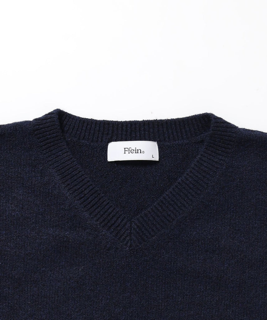 ウール混Vネックニット / ウール混 刺繍 ニット Vネック ユニセックス