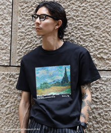 The Met名画プリントTシャツ / メトロポリタン美術館 半袖 クルーネック プリント ワンポイント フォト ブラック