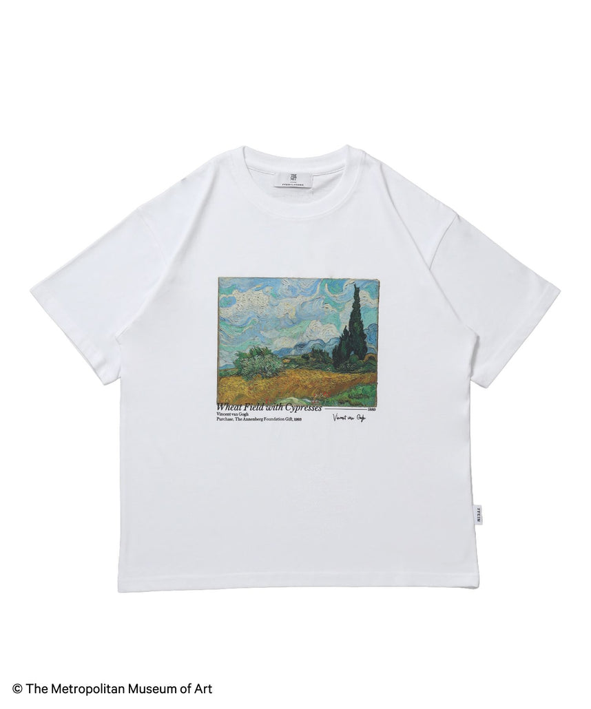 【FFEIN(フェイン)】The Met名画プリントTシャツ / メトロポリタン美術館 半袖 クルーネック プリント ワンポイント フォト ホワイト