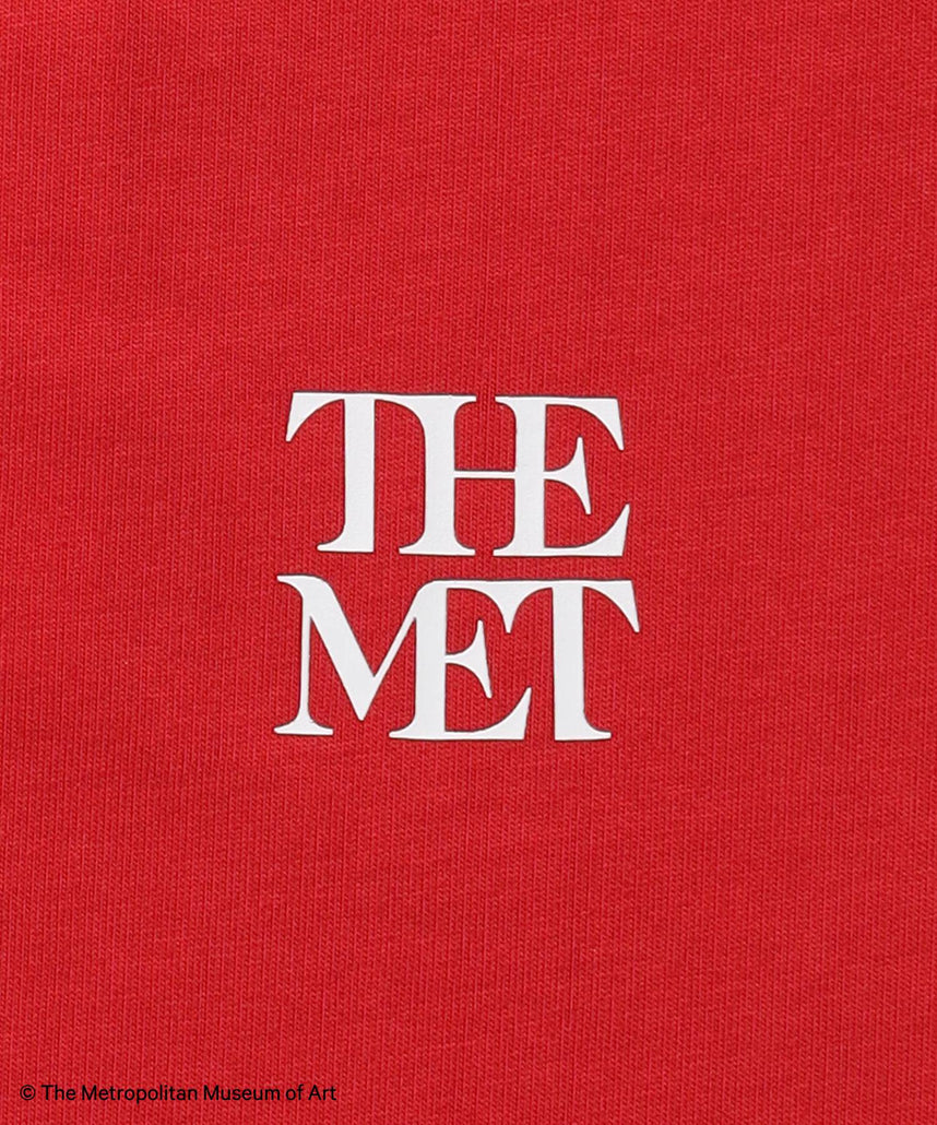 The MetワンポイントTシャツ / メトロポリタン美術館 半袖 クルーネック プリント ワンポイント レッド