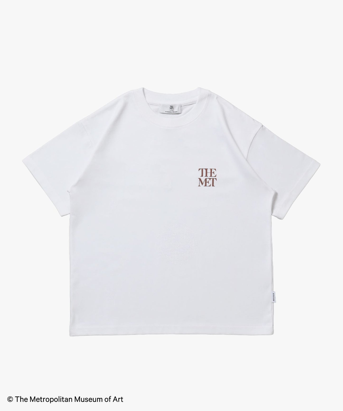 【FFEIN(フェイン)】The Metワンポイント刺繍Tシャツ / メトロポリタン美術館 半袖 クルーネック プリント ワンポイント 刺繍 柄80