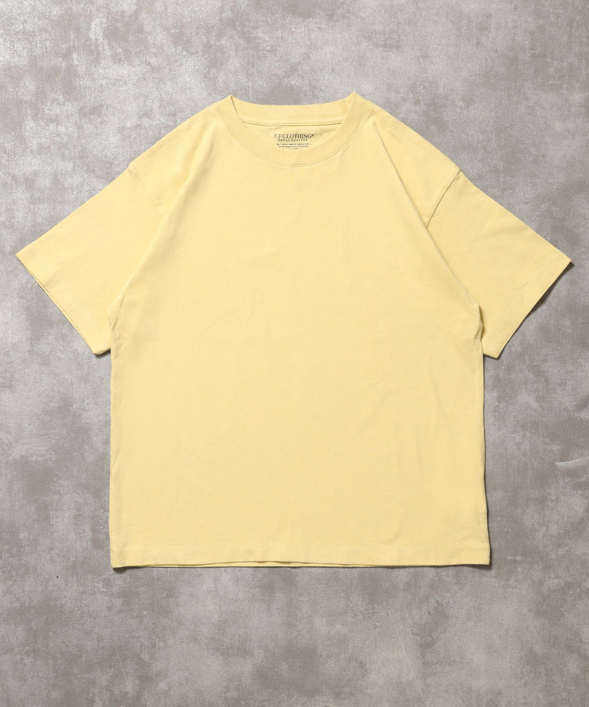 【FFEIN(フェイン)】「ラフに着てもサマになる、太リブベーシックTシャツ」カラバリ太リブベーシックTシャツレモンイエロー