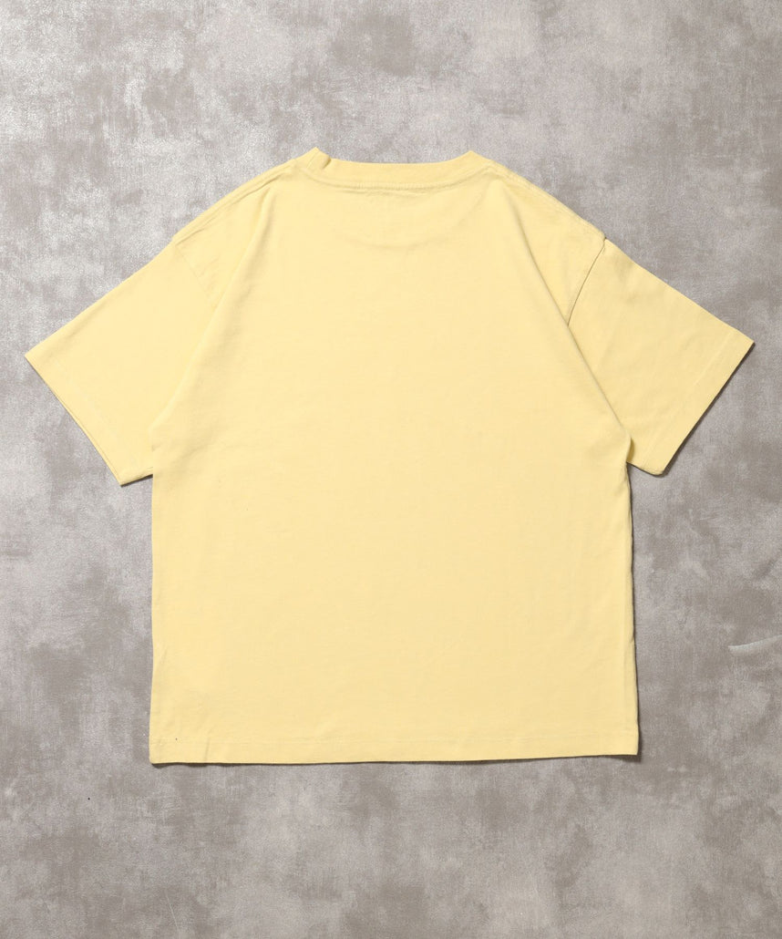 「ラフに着てもサマになる、太リブベーシックTシャツ」カラバリ太リブベーシックTシャツレモンイエロー