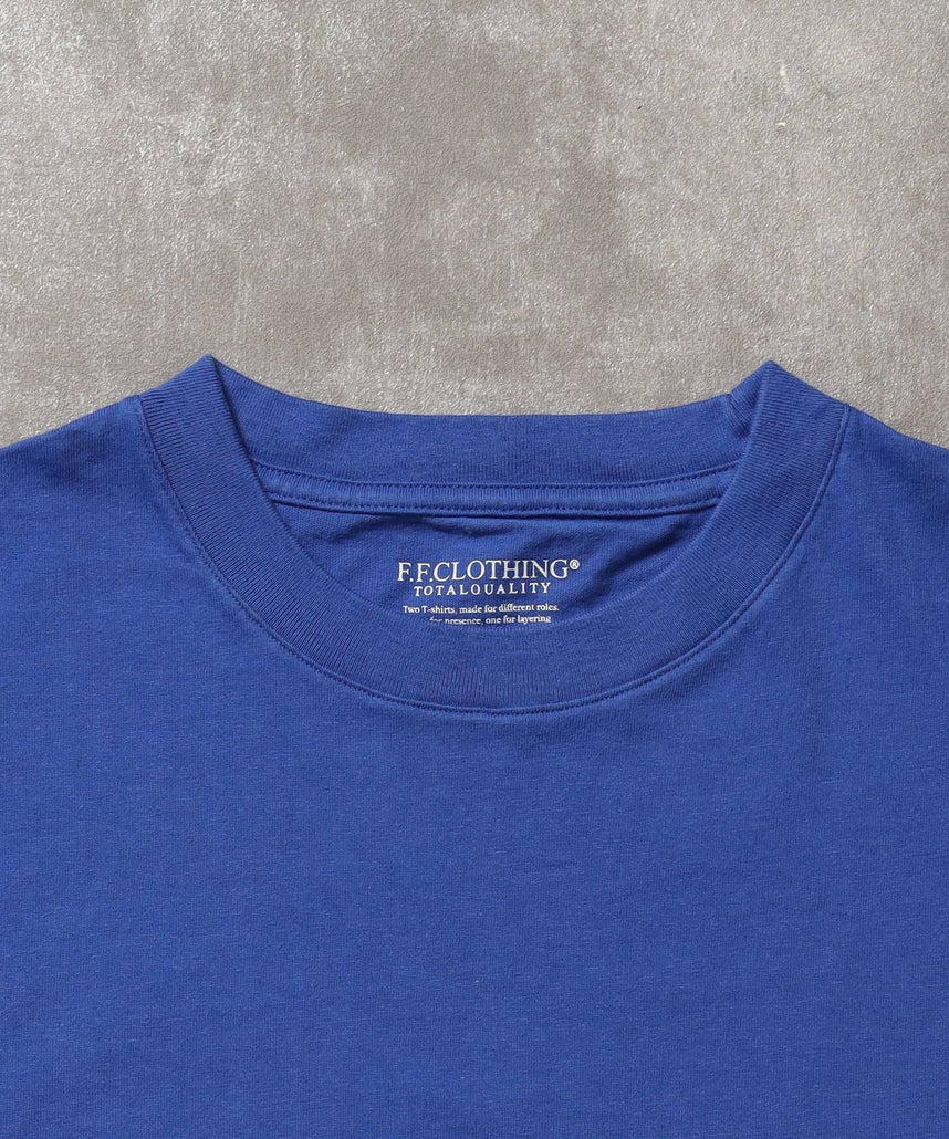 「ラフに着てもサマになる、太リブベーシックTシャツ」カラバリ太リブベーシックTシャツロイヤルブルー