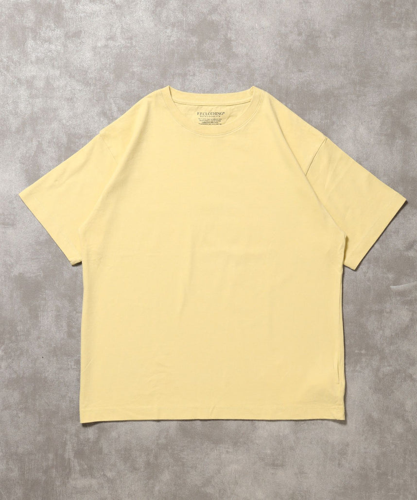 【FFEIN(フェイン)】「FFEINらしいミニマルな着こなしを叶える」カラバリ細リブベーシックTシャツ【バイオウォッシュ】 レモンイエロー