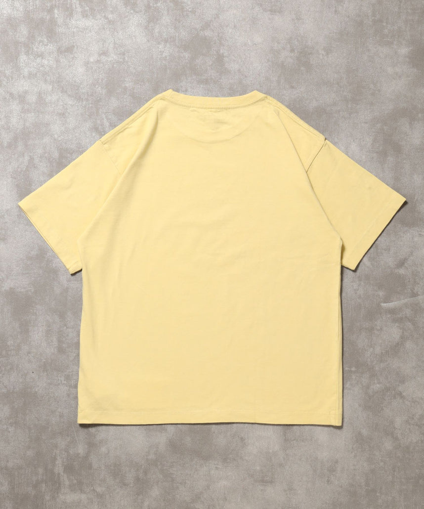 「FFEINらしいミニマルな着こなしを叶える」カラバリ細リブベーシックTシャツ【バイオウォッシュ】 レモンイエロー